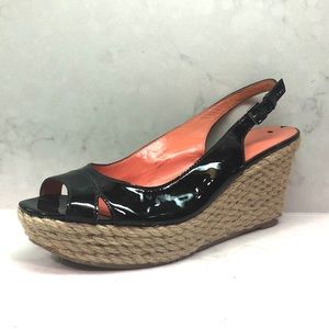 Via Spiga Leather Slingback Wedges